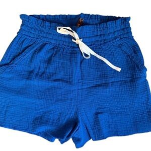 New Zenana Women's Blue Drawstring Shorts